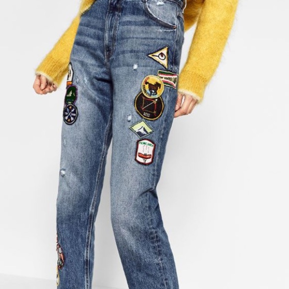 Zara Jeans with Patches 2
